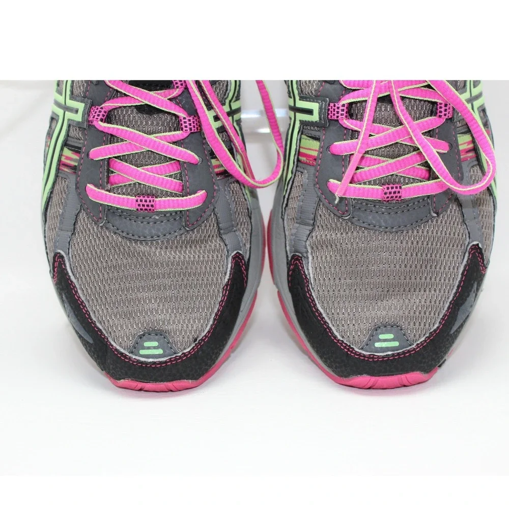 ASICS Gel-Venture 5 Womens Grey Neon Green Pink Trail Running Shoes T5N8N 11